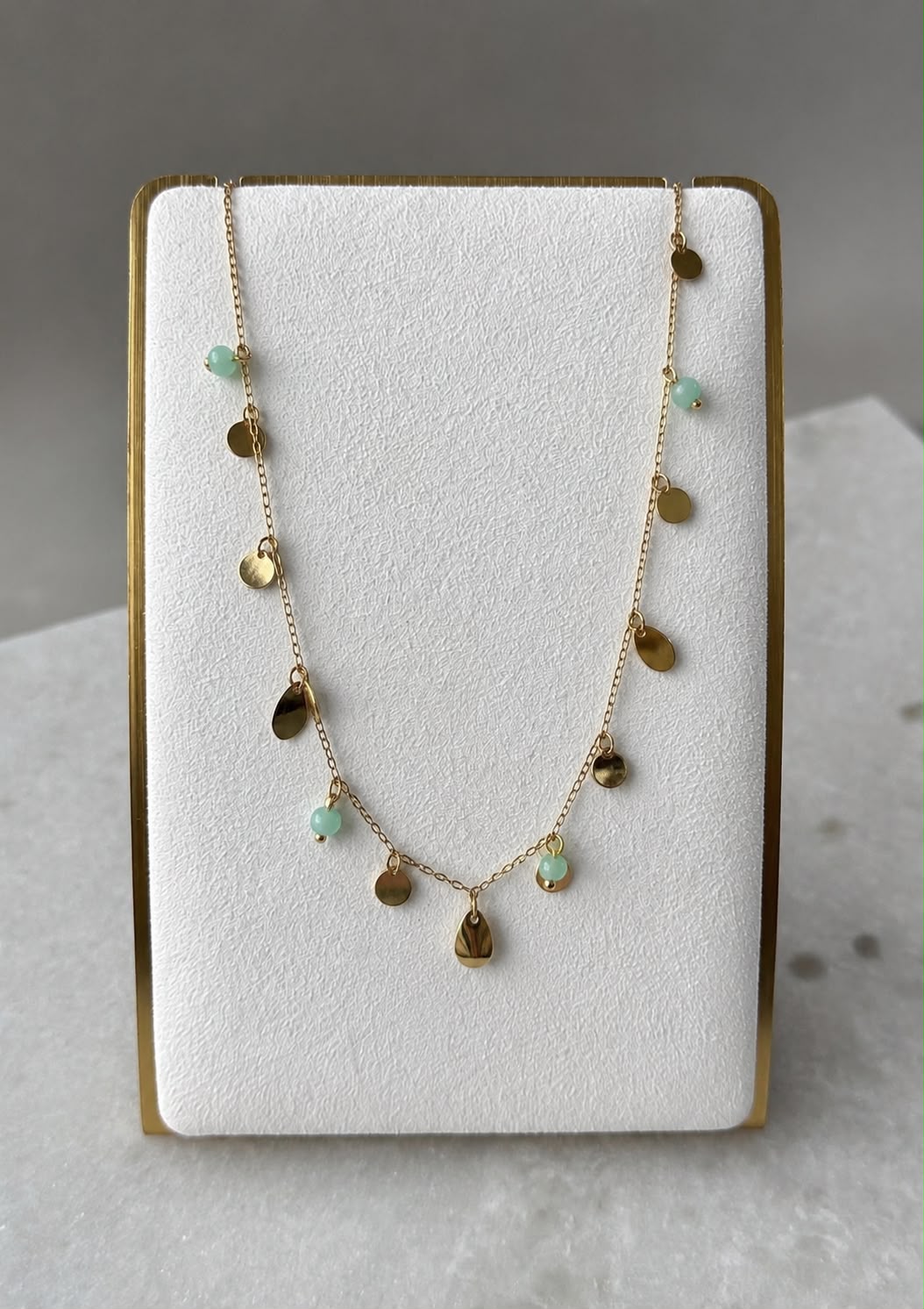Collier pastilles vertes