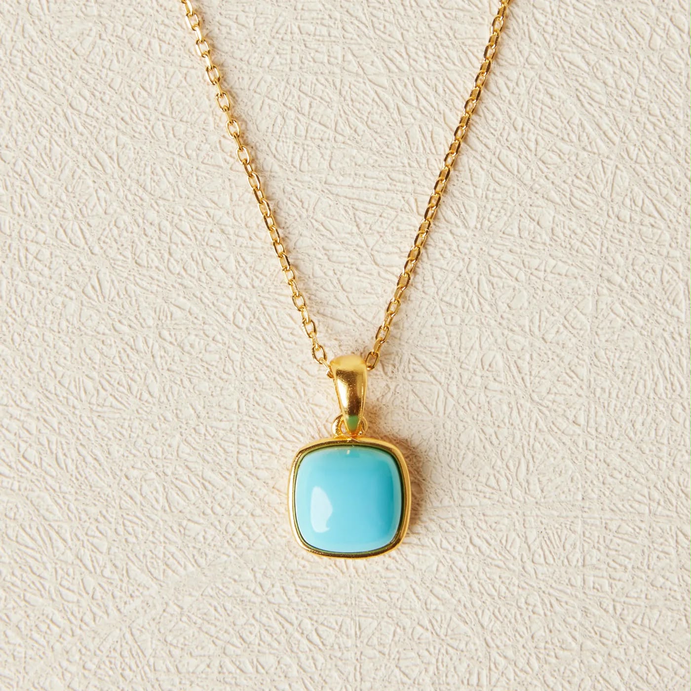 Collier carré turquoise